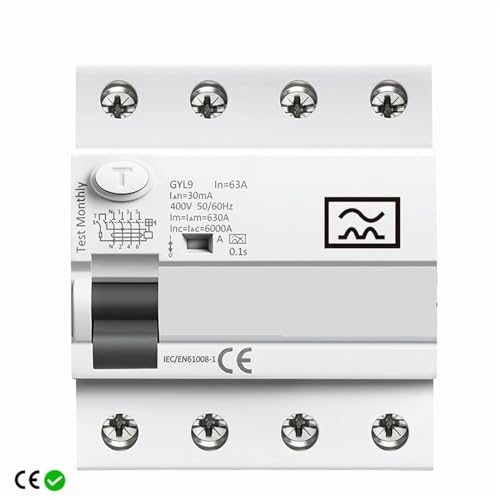 RCD Type A 3P+N 63A Interrupteur Différentiel Magnétique 300mA ELCB - 3
