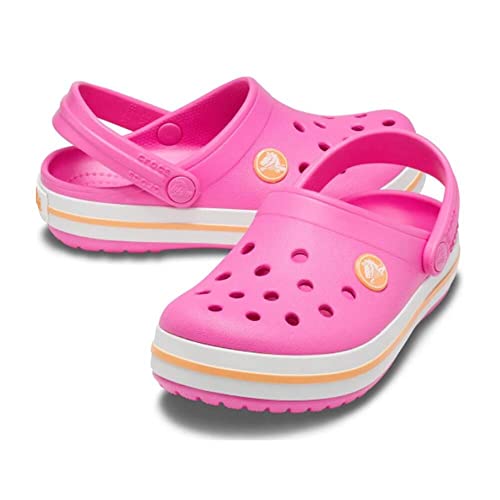 CROCS Crocband Clog K - Electric Pink/Cantaloupe - C11 , 204537-6QZ-C11, Kids Unisex , Electric Pink