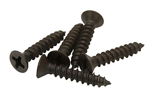 6 X 3/4'' Black Oxide Coated Stainless Flat Head Phillips Wood Screw, (100 Pack), 18-8 (304) Stainless Steel Screws Corrosion Resistant By Bolt Dropper #TOP3