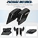 ECOTRIC 5'' Hard Saddle Bags Trunk Extended Compatible with 1993-2013 Harley Davidson Road King Glide Softail All Touring Models (Stretched Vivid Black W/Lid & Latch Key)