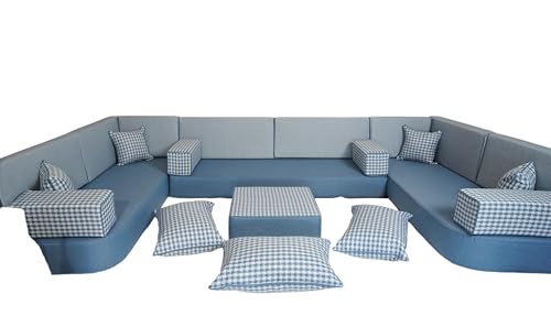 arabicsofa Middle Eastern Moroccan Majlis Seating – U Shaped Arabic Floor Cushion for Living Room – Sectional Sofa Set