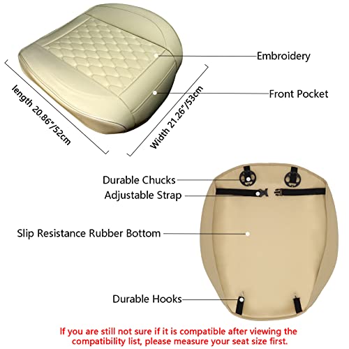 Cusaota 1 Piece Car Seat Covers Protectors For Front Seat Bottoms, Luxury Pu Leather Breathable Car Interior Seat Cushion Pad Mat For Auto Supplies (Sedan Suv Truck Jeep Mini Van) (Beige-1Pcs) #TOP6