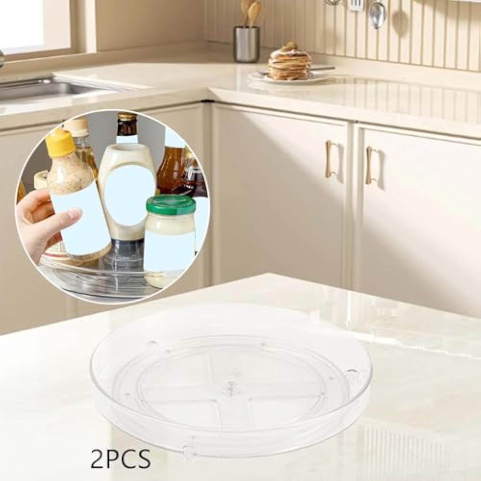 2 Pieces Rotating Turntable Organizer Spice Rack