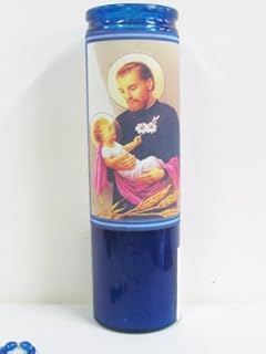 St Cayetano Saint Cajetan The Good Luck Saint Chaplet with One 1 Devotional Prayer Candle Veladora and a Free Blessed Prayer Card