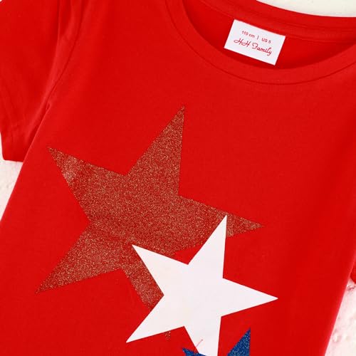 Image of 4th of July Shirts for Girls Patriotic American Flag Kids Clothing