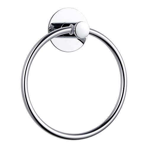 GERUIKE Adhesive Towel Ring Self Adhesive Hand Towel Ring Stainless Steel Rustproof Bathroom Towel Holder Wall Mount by GERUIKE - Used condition - CA$6.72