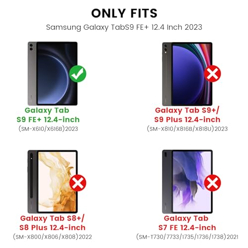 Nillkin for Samsung Galaxy Tab S9 FE Plus Detachable Keyboard Case with 7 Backlit, Kickstand, Trackpad, S Pen Holder, S9 FE+ 5G Tablet Case 12.4\'\'
