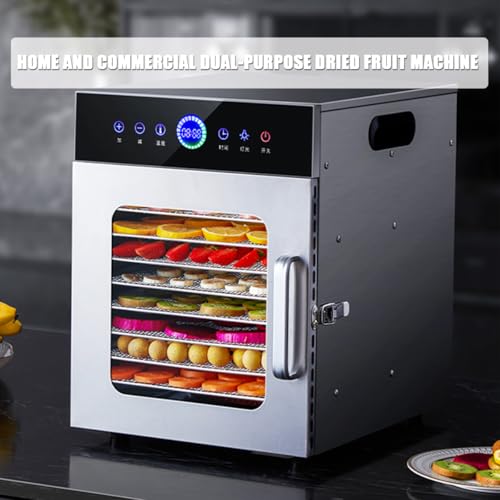 CNAOHGHN 8/12/20 Trays Stainless Steel Food Dehydrator Machine, Freeze Dryer Machine, Pet Snack Dryer With 1-24h Timing, 30-90 °Cdegrees Temperature Control, For Fruit, Vegetable