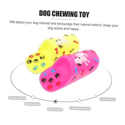 Angoily 2 Stück Bissfestes Kauspielzeug Aus Ungiftigem Gummi Mit Pfeifton Tiergerechtes Backenzahn Spielzeug Für Hundewelpen Hausschuh Design Für Haustierbeschäftigung