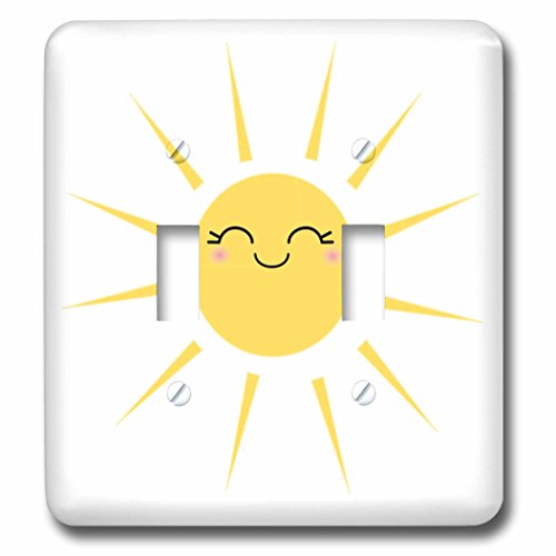 Interrupteur double soleil à bascule motif kawaii d'été - 3