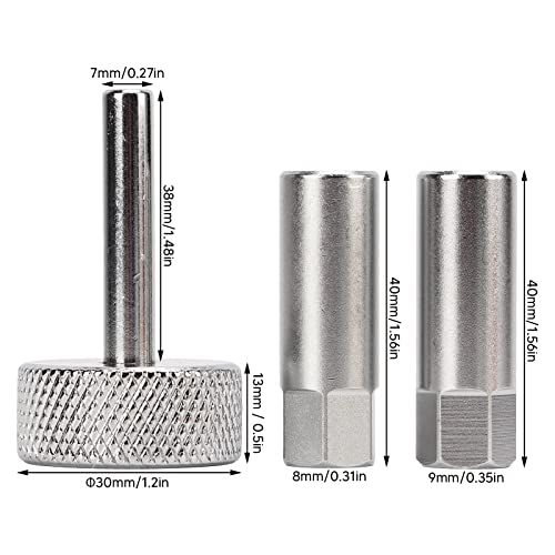 Image of 3 Pcs Tappet Valve Adjustment Tool Set 8 9 Mm Locknut Sockets & 3Mm Drive For Motorcycles Atvs