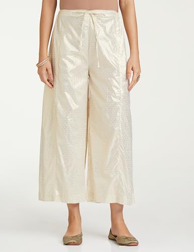 Image of BIBA Women Straight Cotton Straight Kurta Palazzo Suit Set