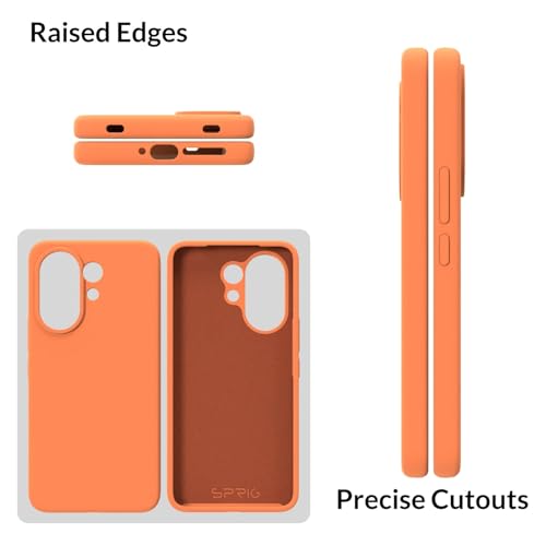 Image of SPRIG Compatible with Vivo V60 Premium SilkTone Back Cover Drop Tested Shock Proof Mobile Case for Men, Women, Boys and Girls with Camera Protection (Light Orange)