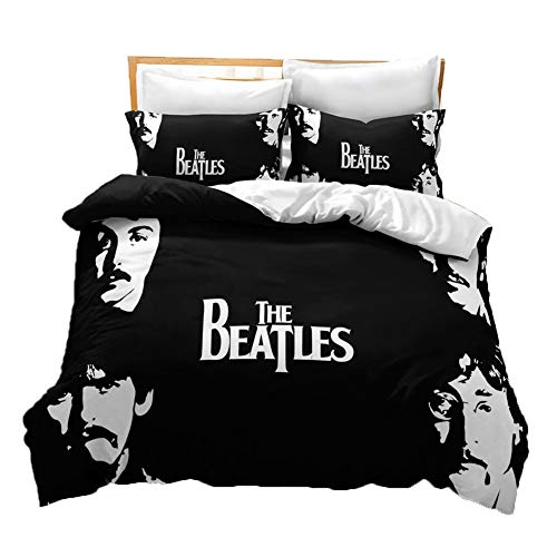 UNILIFE Parure de Lit 3 Pièces Housse de Couette The Beatles avec Taie d’oreiller Parure Housse de Couette en Polycoton… - Les Beatles, Paul McCartney, John Lennon, RIngo Starr, George Harrison UNILIFE Parure de Lit 3 Pièces Housse de Couette The Beatles avec Taie d'oreiller Parure Housse de Couette en Polycoton…