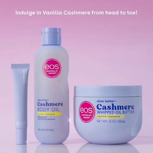 eos Vanilla Cashmere Bundle- Body Oil, Body Wash, Shave Oil, Whipped Body Butter, Lip Butter