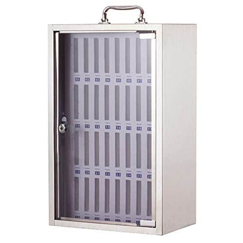 Image of Wall-Mounted Lockable Mobile Phone Storage Box with Handle - 12-Slot Safe Deposit Case for Office /Classroom Staff - Secure Cell Phone,36slots