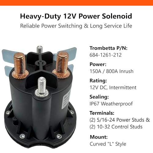Solénoïde 12V Trombetta 684-1261-212 résistant pour benne basculante