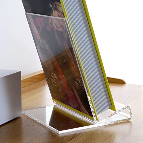 Sanrui Acrylic Display Easel With 2.7''Ledge,2Pc Clear Book Display Easel Holder，Display Stand For New Book Releases , Book Stand For Displaying Tablets, Magazines,Notebooks,Ipad,Cds, Etc（A5 Size） #TOP2