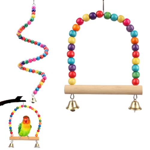 KEQAR 2 Pcs Vogel Papageienspielzeug zum Aufhängen Vogelkäfig Zubehör, Spielzeug, Papageienschaukel für Papageien, Unzertrennliche, Kanarienvögel und andere kleine Haustiere KEQAR 2 Pcs Vogel Papageienspielzeug zum Aufhängen Vogelkäfig Zubehör, Spielzeug, Papageienschaukel für Papageien, Unzertrennliche, Kanarienvögel und andere kleine Haustiere