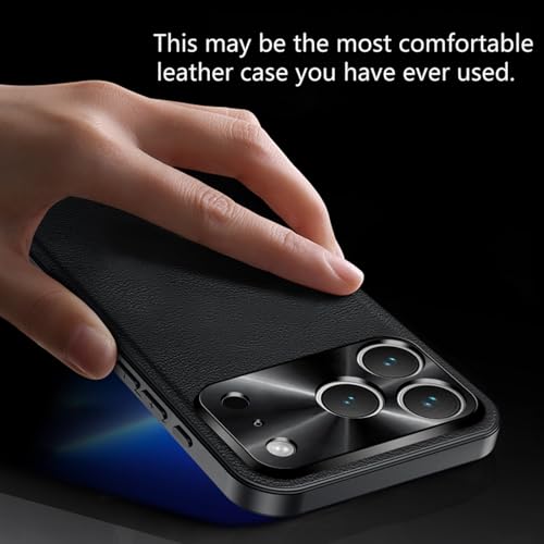 Étui compatible avec iPhone 12 Pro noir texture cuir évite les rayures - 4