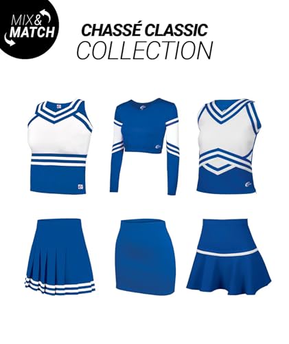 Image of Chasse Classic Double Knit Knife-Pleated Cheer Skirt - Traditional Pleated Uniform Skirt with Back Zipper and Adjustable Waistband - 8 Team Colors