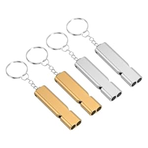 PATIKIL Emergency Whistle, Loud Sound Aluminum Keychain Whistles Outdoor Safety Survival Whistle for Camping Hiking