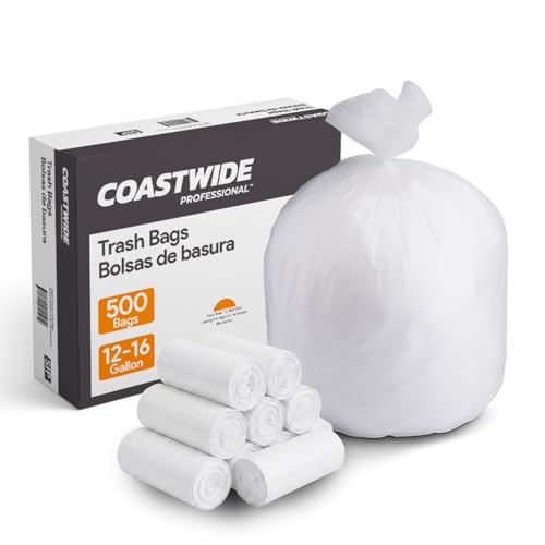Coastwide Professional 12-16 Gallon Trash Bags, 24" x 33", High