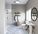 Good Housekeeping Yorkshire with Swirled Marble Glass (90053) Decorative 80 CFM 2.5 Sones Bathroom Ventilation Exhaust Fan with Lighting (Brushed Nickel)