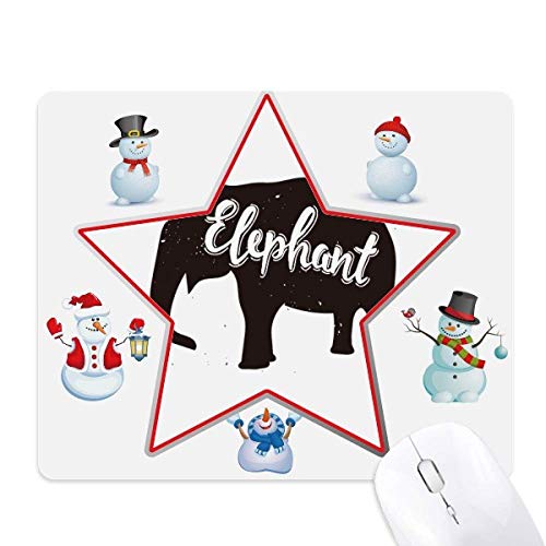 Tapis de souris éléphant bonhomme de neige étoile l'animal noir et blanc pour ordinateur