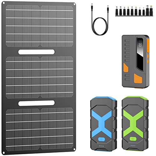 3000A Portable Car Jump Starter Pack Booster Charger Battery Power Bank With Ac Outlet 66.6Wh Battery Jump Starter For 12V Car & 20000Mah Portable Battery Jumper Cables With 30W Folding Solar Panel #TOP5