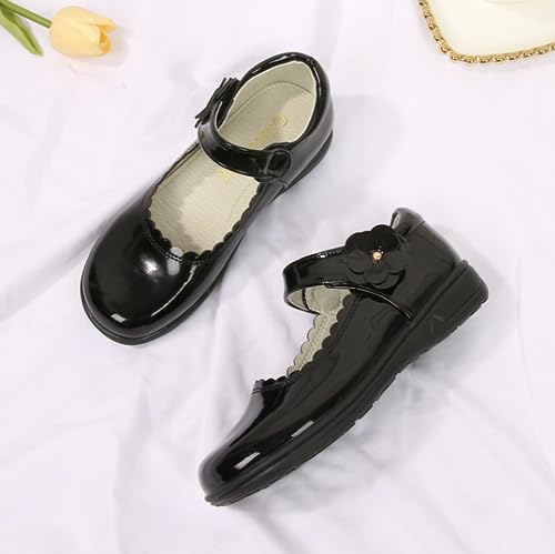 Girls' Black PU Leather Shoes Princess School Uniform Leisure Mary Jane Flats2