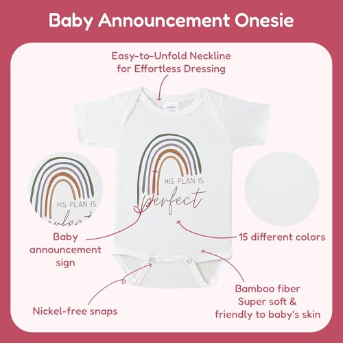 Pregnancy Announcement for Grandparents,His Plan Is Perfect Funny Baby Announcement Bodysuits,Baby Shower2