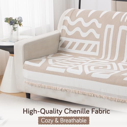 Image of HOKIPO Sofa Cover 3 Seater, 180x175 cm, Beige