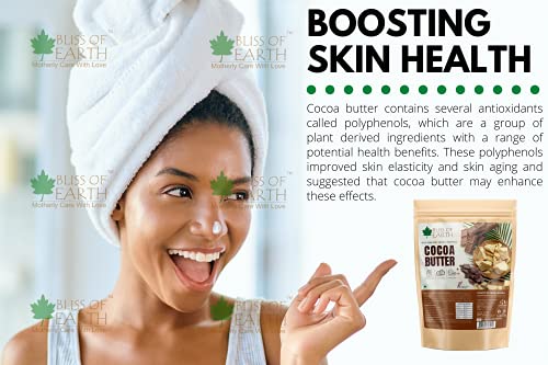 Image of Bliss of Earth Cocoa Butter for Chocolate Making, Food Grade, Raw & Organic for Hair, Skin & Stretch Marks (1 Kg)