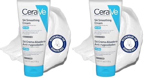 CeraVe SA Crema Alisadora Anti-rugosidades, Para Pieles Secas, Ásperas y Con Imperfecciones, Para Rostro y Cuerpo, Exfolia e Hidrata, Con Ceramidas, Ácido Salicílico y Ácido Hialurónico, 177ml