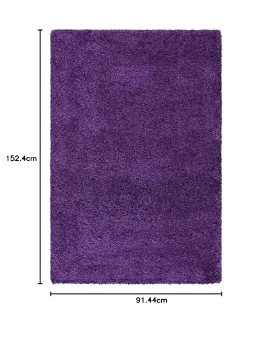 Image of SS Malik Handloom Soft Shaggy Rugs Fluffy Home Decorative Large Carpet for Living Room 2-inch Thick Carpet (3x5 Feet, Purple)