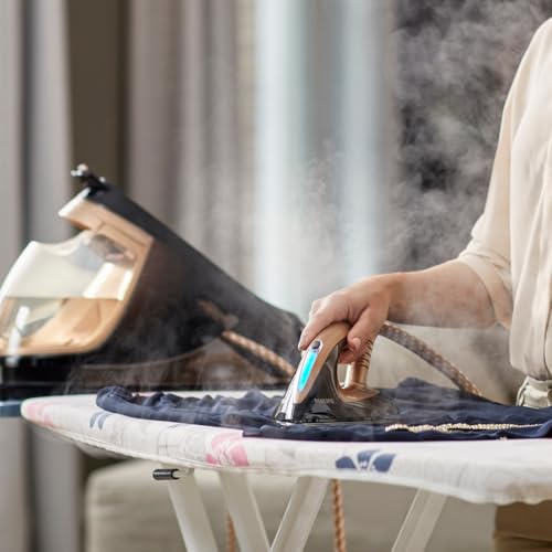 Philips PerfectCare Elite Plus Steam Generator Iron for Large Family Basket Loads, with OptimalTEMP: No Fabric Burns Guaranteed, 8 Bar, 600 g Steam Boost - Black/Gold - (GC9682/86)