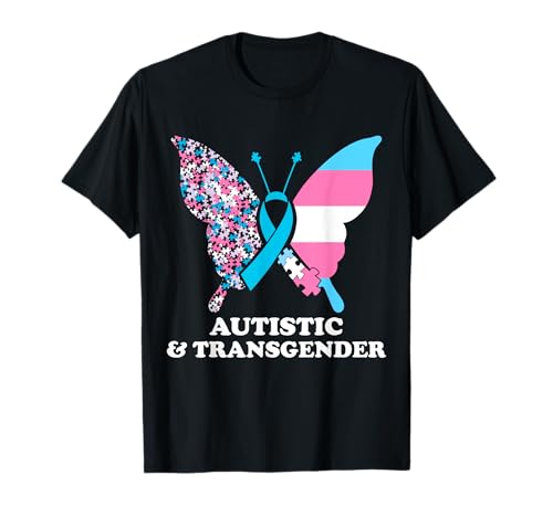 Papillon de fierté LGBT pour la sensibilisation à l'autisme et aux transgenres T-Shirt