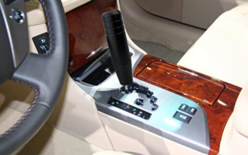 Ycooifo 5.12" Car Stick Shift Knob, Aluminum Weighted Shifter Knobs Fit Universal Manual Transmission Vehicle With 3 Threaded Adapters M8 M10 M12 X 1.25 (Black) #TOP1