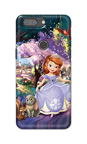 Image of PRINTFIDAA Cartoon Little Girl with Crown and Pet Animals Printed Designer Hard Case for OnePlus 5T Back Cover -(e) RPM1008