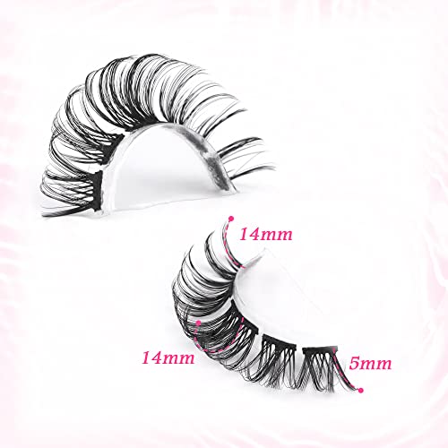 Natural Lash Clusters D Curl False Eyelashes 14Mm Wispy Individual Lashes Extensions Diy Mink Lashes Multipack By Calphdiar #TOP1