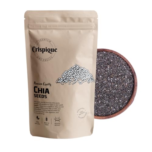 Image of Crispique Premium Raw Chia Seeds 250g | Cleaned & Sorted | Natural Superfood for Weight Management | Rich in Fiber, Omega-3 & Antioxidants | Healthy Snacks & Smoothie