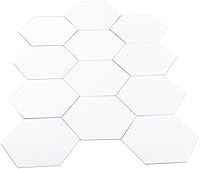 Vista 3 de Zerone 12 calcomanías de espejo hexagonal acrílico de 5.8 x 5.8 in, autoadhesivas, para espejo de pared, azulejos geométricos acrílicos