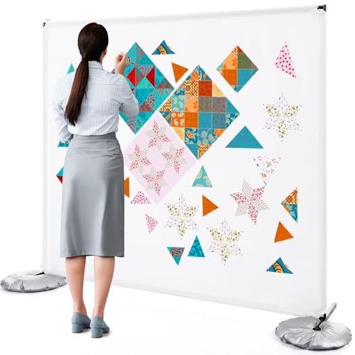 Buryeah Quilting Design Wall Board 72x60 Inch with Display Stand Holder System Double-Sided Flannel Quilting Design Wall Portable with Water Weight Bags for Sewing Craft & Patchwork Projects
