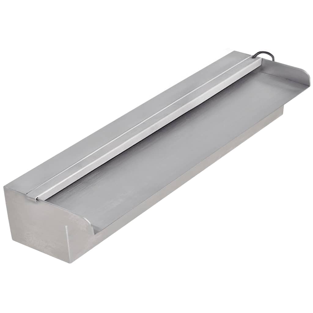 Edelstahl Pool Fontäne mit LED Beleuchtung 45 cm Rechteckig für Teich und Pool Wasserspiel