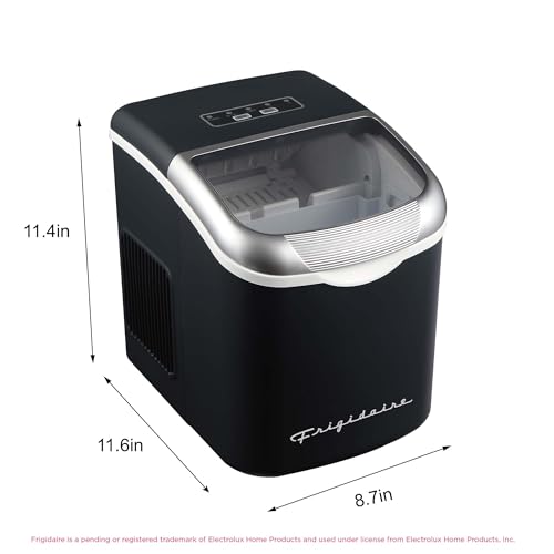 Image of FRIGIDAIRE Retro Compact Ice Maker Machine, Bullet Ice, 26 lb per Day (Black)
