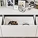 Boloni Floating TV Stand with LED for 60 65 70in TV, Glossy Wall Mounted Modern Entertainment Center with 3 Drawers, White