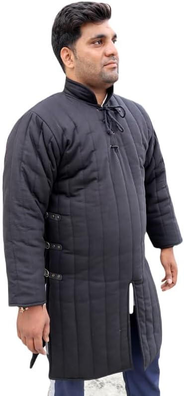 Miniatura 2 de THE MEDIEVALS Medieval Espesor Acolchado Mangas Completas Gambeson Abrigo Aketon Chaqueta Armadura