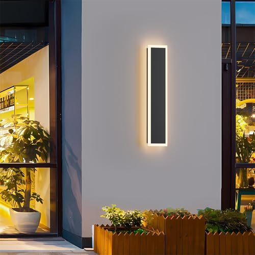 Modern Outdoor Wall Light 23.6Inch,Exterior Wall Light Fixture 3000K IP65 Waterproof LED Outdoor Wall Mount Lighting for Courtyard(5.9in Wide)