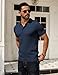 COOFANDY Men's Knit Polo Shirts Short Sleeve Textured Golf Shirt Fashion Casual Collared Pullover T-Shirts Navy Blue